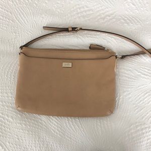 Coach tan cross body with gold detail